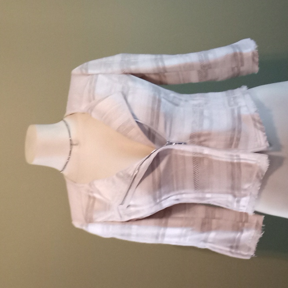 Hip Waist Jacket With Fringed Sleeves and Waist